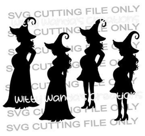 Pregnant witch svg